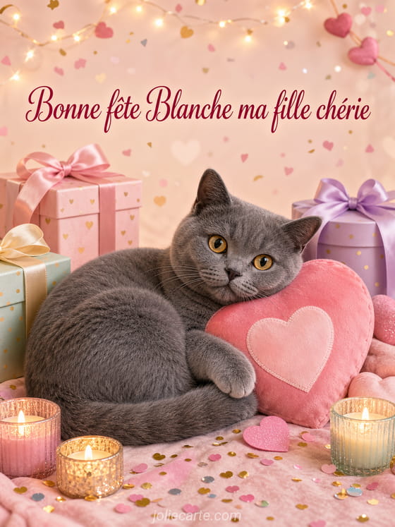 Carte bonne fête Blanche