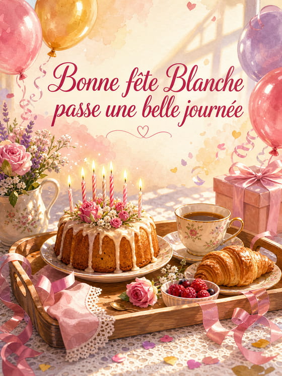 Carte bonne fête Blanche