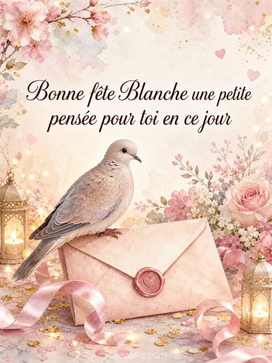 Carte bonne fête Blanche