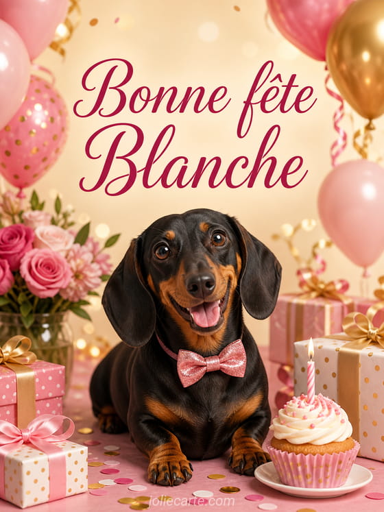 Carte bonne fête Blanche