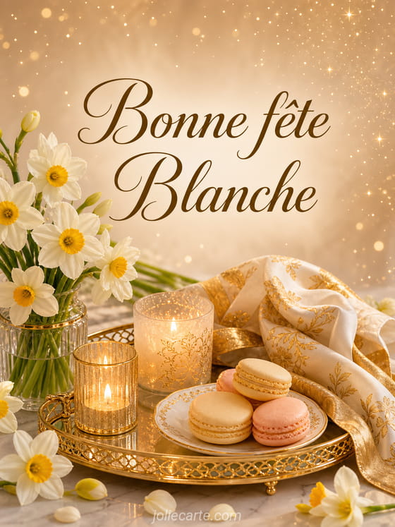 Carte bonne fête Blanche