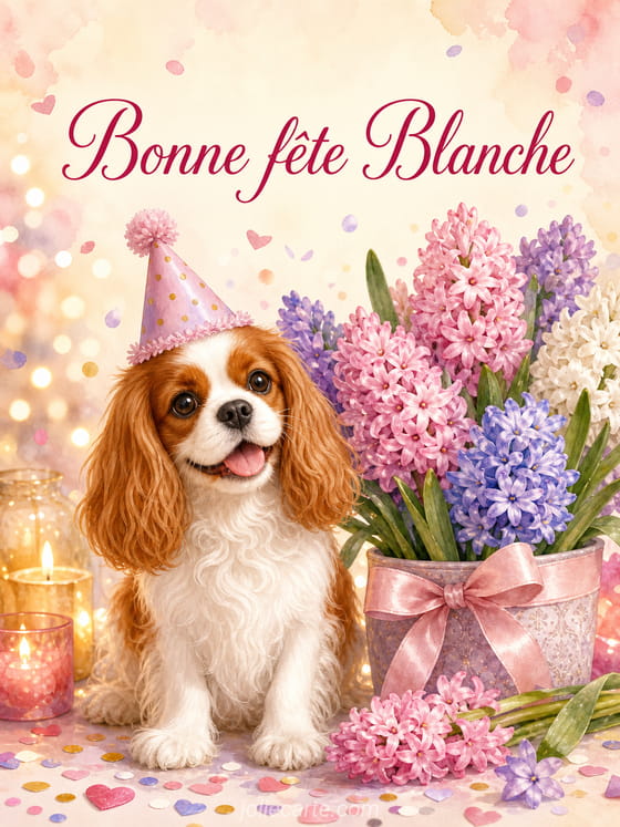 Carte bonne fête Blanche