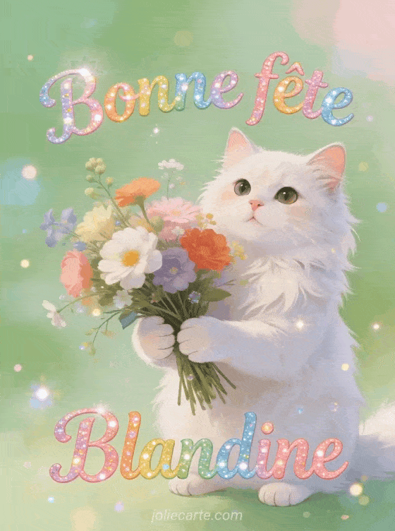 Bonne fête Blandine - Bonne fete blandine chat