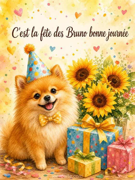 Carte bonne fĂȘte Bruno