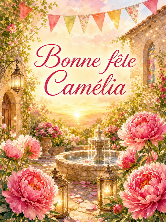Carte bonne fĂȘte CamĂ©lia