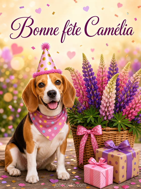Carte bonne fĂȘte CamĂ©lia