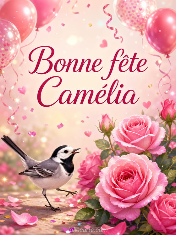 Carte bonne fĂȘte CamĂ©lia