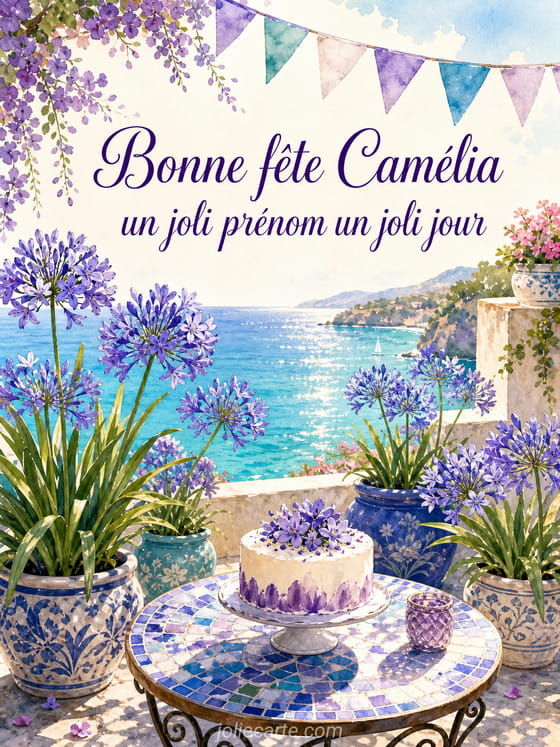 Carte bonne fĂȘte CamĂ©lia