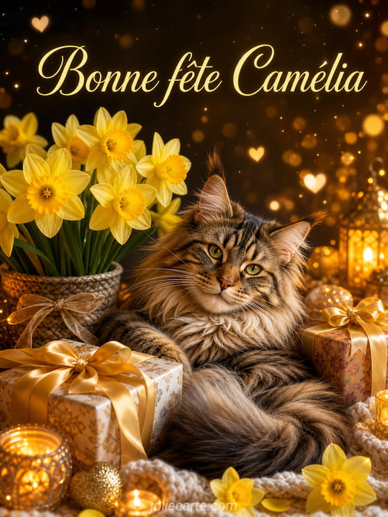 Carte bonne fĂȘte CamĂ©lia