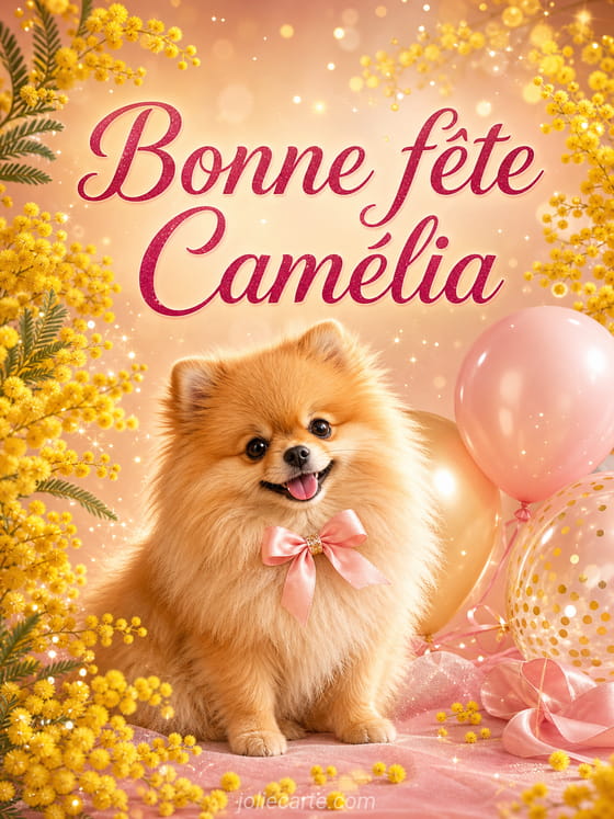 Carte bonne fĂȘte CamĂ©lia