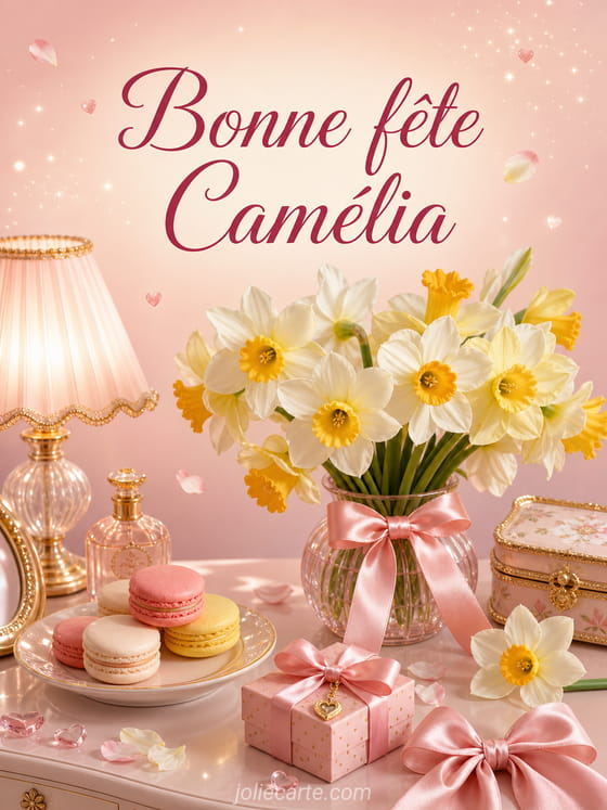 Carte bonne fĂȘte CamĂ©lia