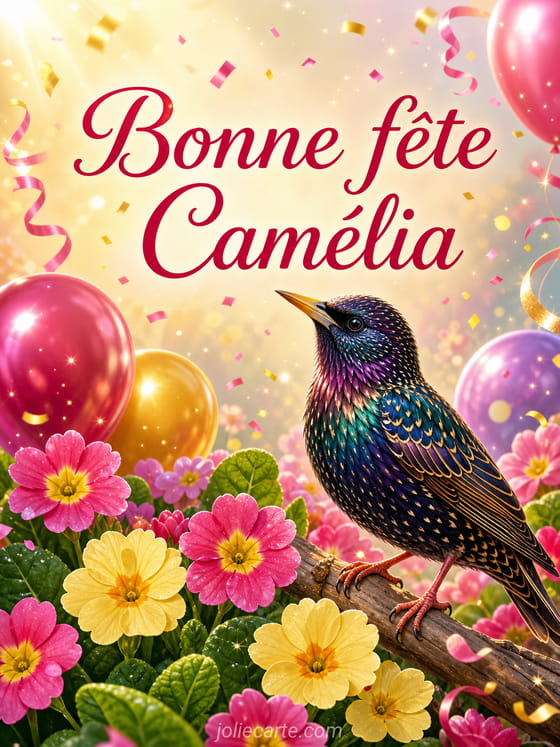 Carte bonne fĂȘte CamĂ©lia