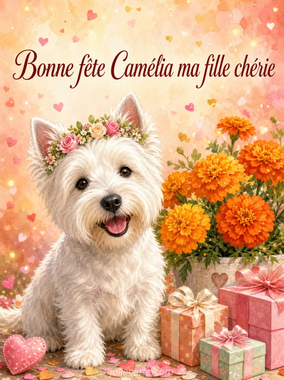Carte bonne fĂȘte CamĂ©lia