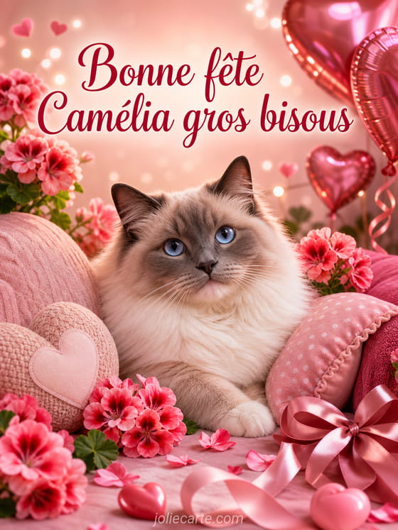 Carte bonne fĂȘte CamĂ©lia