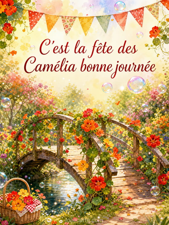 Carte bonne fĂȘte CamĂ©lia