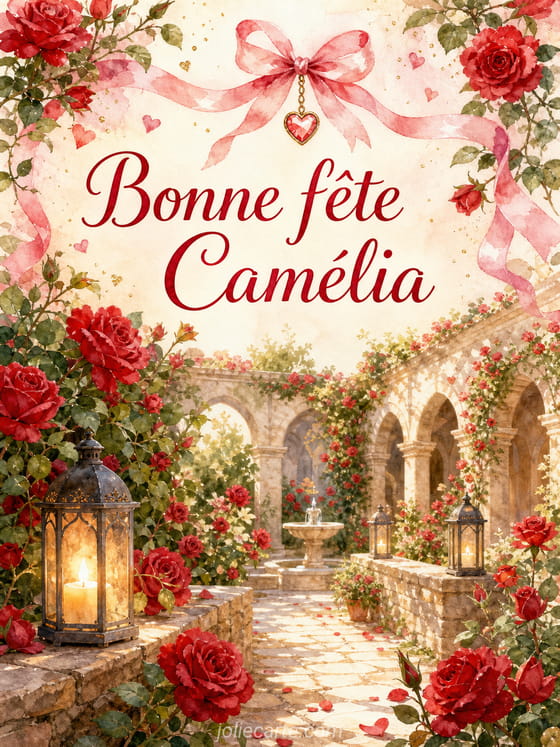 Carte bonne fĂȘte CamĂ©lia