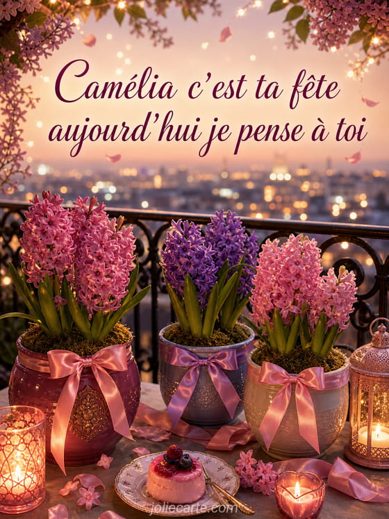 Carte bonne fĂȘte CamĂ©lia