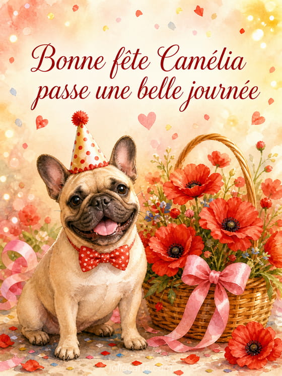 Carte bonne fĂȘte CamĂ©lia