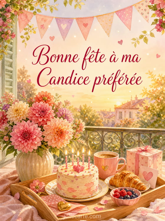 Carte bonne fĂȘte Candice