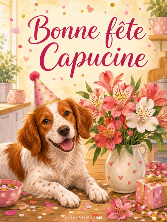 Carte bonne fĂȘte Capucine