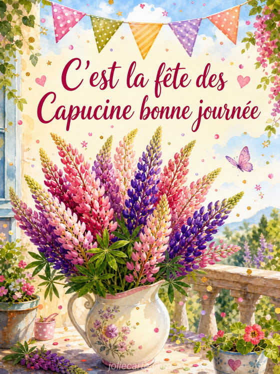 Carte bonne fĂȘte Capucine