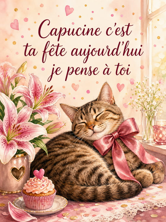 Carte bonne fĂȘte Capucine