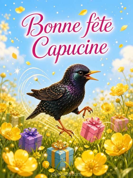 Carte bonne fĂȘte Capucine