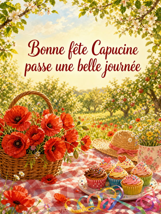 Carte bonne fĂȘte Capucine
