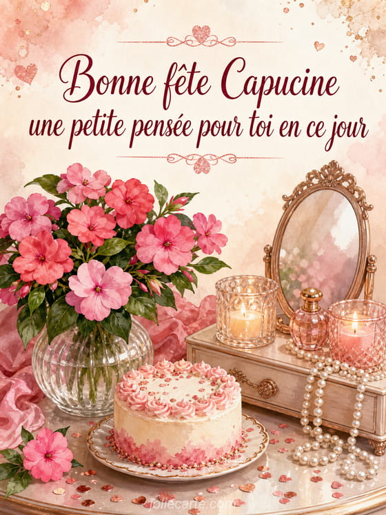Carte bonne fĂȘte Capucine