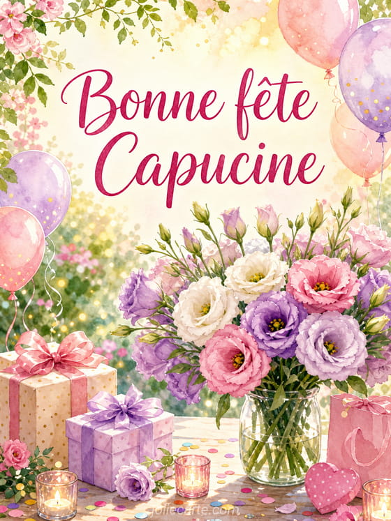 Carte bonne fĂȘte Capucine