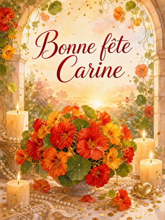 Carte bonne fête Carine