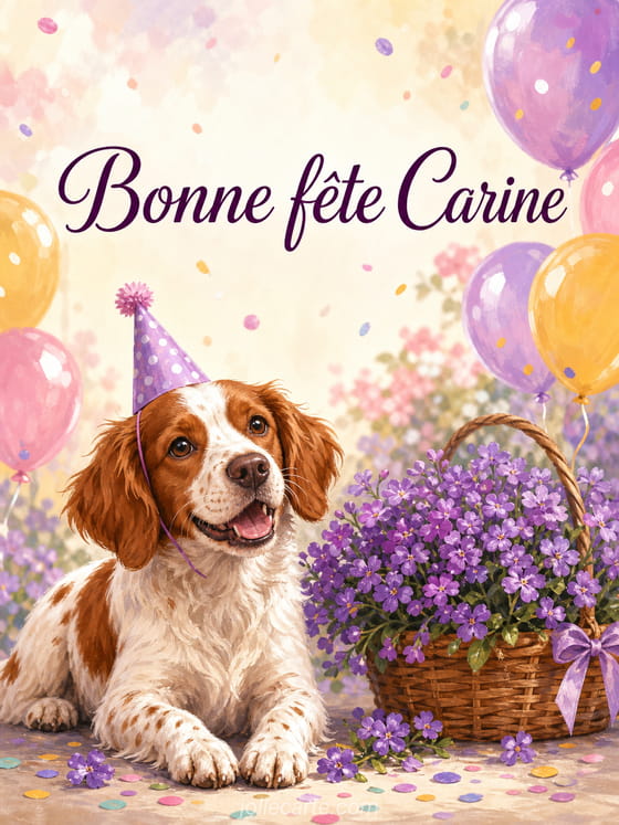 Carte bonne fête Carine