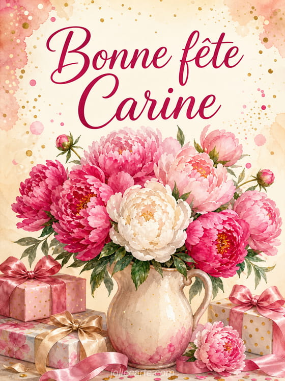 Carte bonne fête Carine
