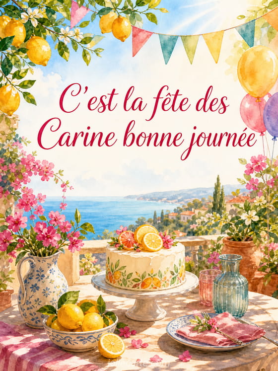 Carte bonne fête Carine