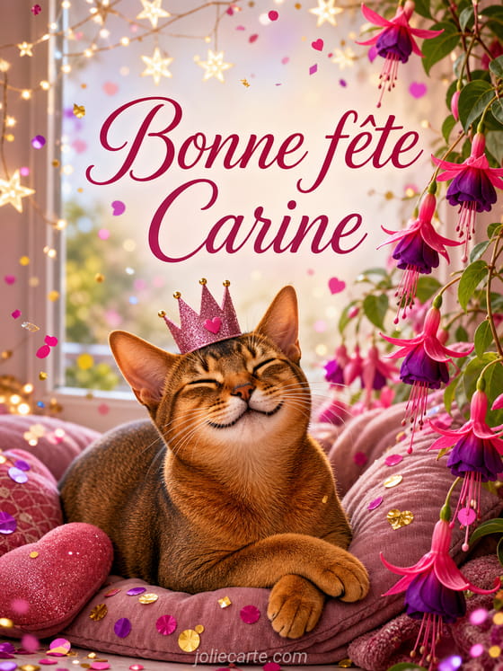 Carte bonne fête Carine
