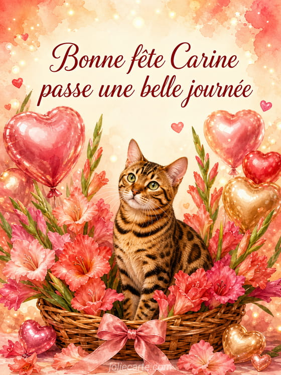 Carte bonne fête Carine