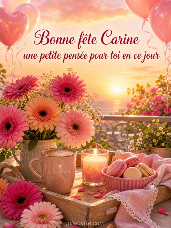 Carte bonne fête Carine