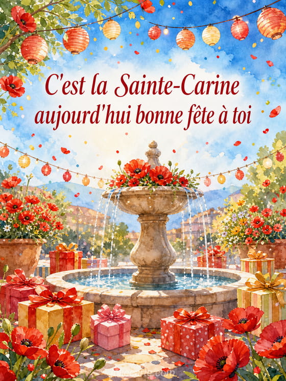 Carte bonne fête Carine