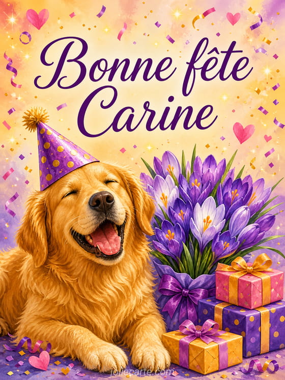 Carte bonne fête Carine