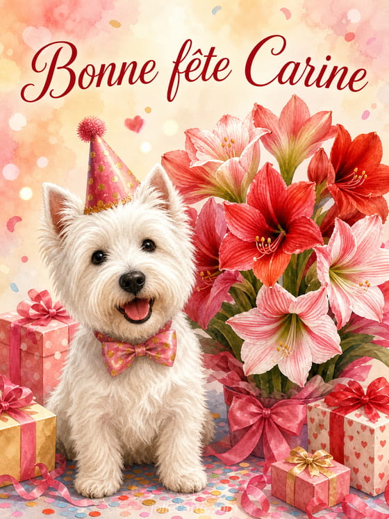 Carte bonne fête Carine