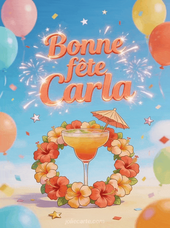 Bonne fête Carla - Bonne fete carla gif anime