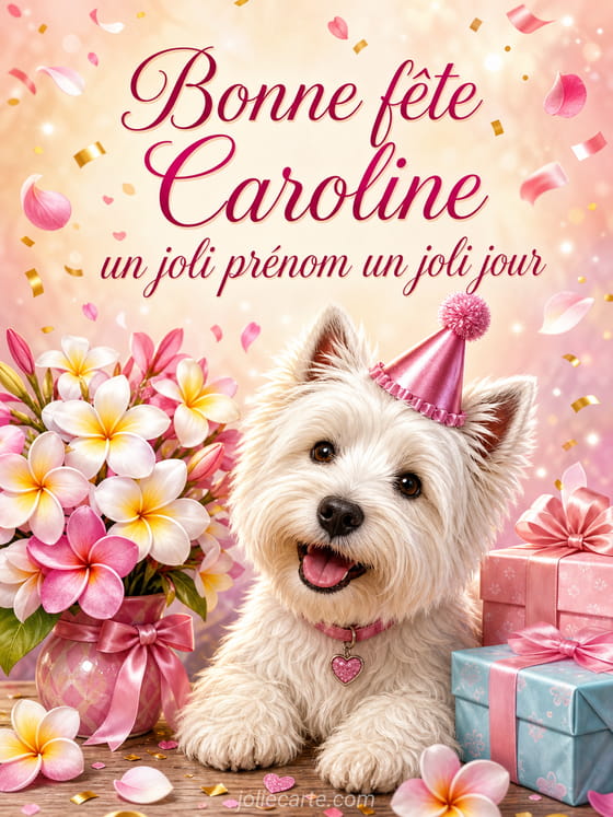 Carte bonne fête Caroline