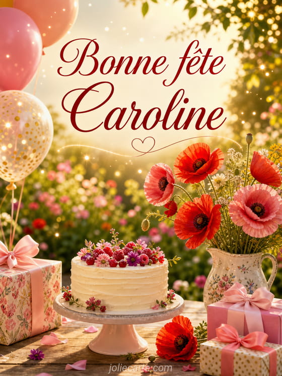 Carte bonne fête Caroline