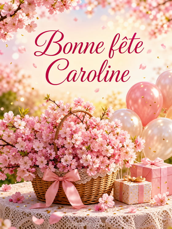 Carte bonne fête Caroline