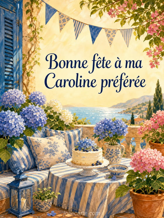Carte bonne fête Caroline