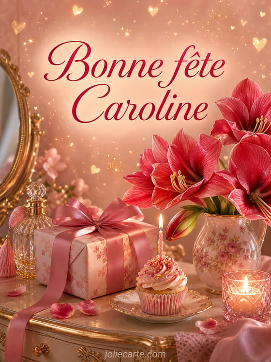 Carte bonne fête Caroline