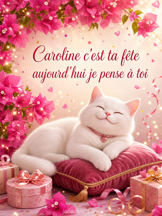 Carte bonne fête Caroline
