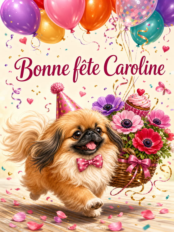 Carte bonne fête Caroline