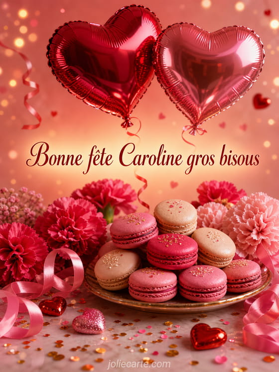 Carte bonne fête Caroline