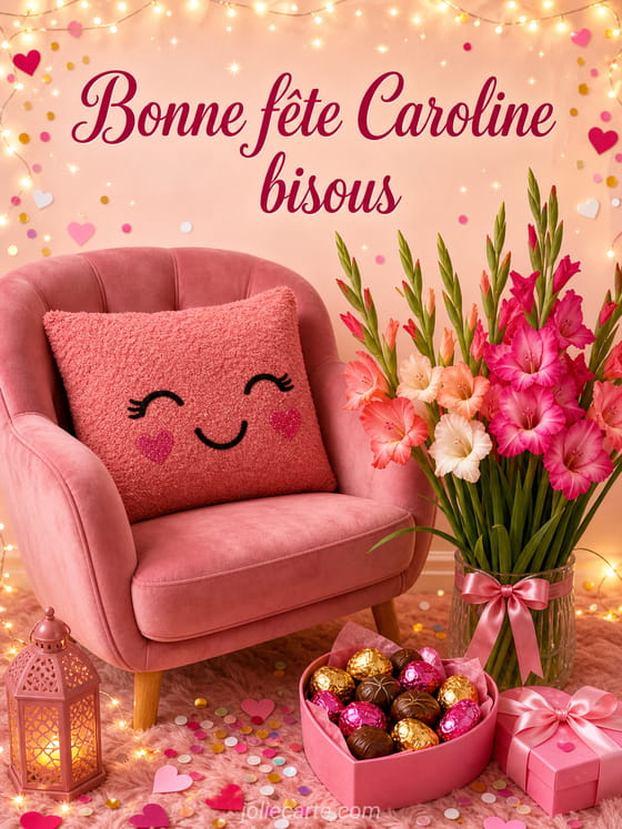 Carte bonne fête Caroline